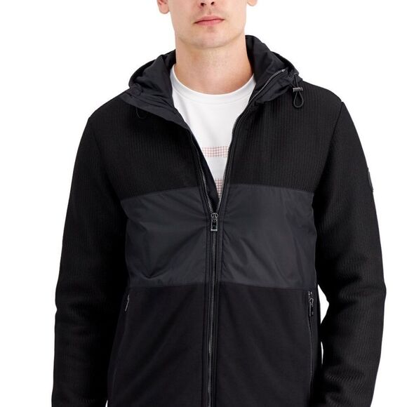 💲298 Michael Kors Men’s Mixed- Media Full Zip Medium Hoodie - Picture 8 of 8